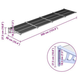 Walplus Door Canopy Grey And Transparent 396X90 Cm Polycarbonate - thumbnail 6