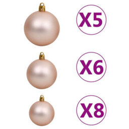 Berkfield Artificial Christmas Tree With Leds&ball Set 65 Cm Green - thumbnail 7