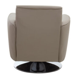 Orsina Mink Leather Effect Arm Chair, Leather Living Room Chair With Chrome Base, Upholstered Dining Chair - thumbnail 4