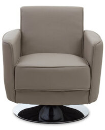Orsina Mink Leather Effect Arm Chair, Leather Living Room Chair With Chrome Base, Upholstered Dining Chair