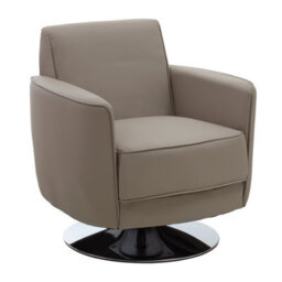 Orsina Mink Leather Effect Arm Chair, Leather Living Room Chair With Chrome Base, Upholstered Dining Chair - thumbnail 2