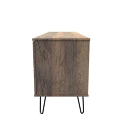 Fuji 2 Drawer 2 Door Wide Sideboard In Vintage Oak (Ready Assembled) - thumbnail 2