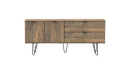 Fuji 2 Drawer 2 Door Wide Sideboard In Vintage Oak (Ready Assembled) - thumbnail 7