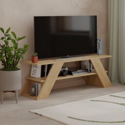 "Decortie Farfalla Modern Tv Unit Multimedia Centre Tvs Up To 48"" Oak 120Cm" - thumbnail 5