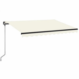 Berkfield Manual Retractable Awning With Led 350X250 Cm Cream - thumbnail 2