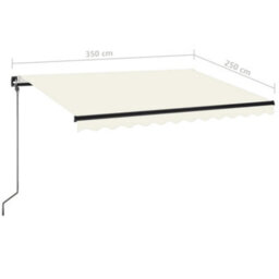 Berkfield Manual Retractable Awning With Led 350X250 Cm Cream - thumbnail 6