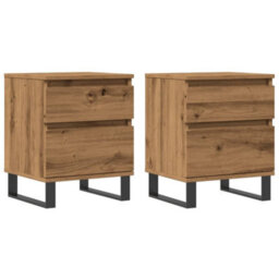 Berkfield Bedside Cabinets 2 Pcs Artisan Oak 40X35X50 Cm Engineered Wood - thumbnail 2