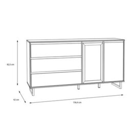 Furniture To Go Nikomedes Sideboard In Spica Oak/matt Black/bartex Oak - thumbnail 9