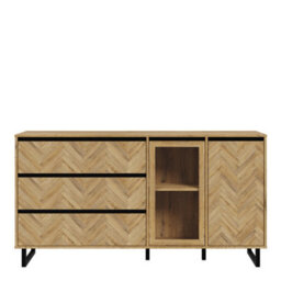 Furniture To Go Nikomedes Sideboard In Spica Oak/matt Black/bartex Oak - thumbnail 2