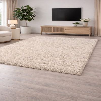 Uetian Light Beige Premium Soft Touch Carpet Rug 160X230 Cozy Living Room Bedroom Use
