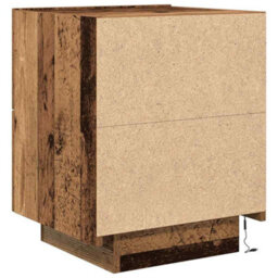 Berkfield Modern Bedside Cabinet With Led Lights Old Wood 45X40X55 Cm - thumbnail 8