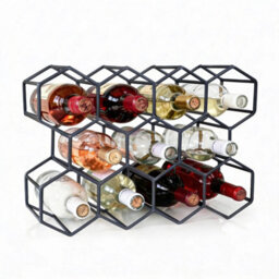 Charcoal Grey 11 Bottle Metal Wine Rack - thumbnail 5