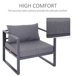 Wyld Haus Nimavi 6-Seater Outdoor Modular Sofa Set With Tempered Glass Coffee Table, Grey - thumbnail 6