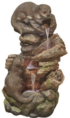 Outdoor Living UK Otter Pools With Lights Animal Fountains Water Feature Without Cover
