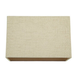Happy Homewares Contemporary And Sleek Taupe Linen Fabric Rectangular Lamp Shade 60W Maximum - thumbnail 1
