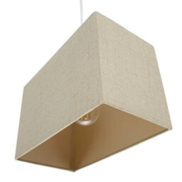 Happy Homewares Contemporary And Sleek Taupe Linen Fabric Rectangular Lamp Shade 60W Maximum - thumbnail 4