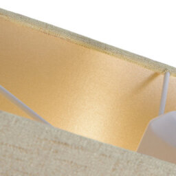Happy Homewares Contemporary And Sleek Taupe Linen Fabric Rectangular Lamp Shade 60W Maximum - thumbnail 3