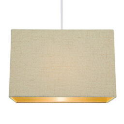 Happy Homewares Contemporary And Sleek Taupe Linen Fabric Rectangular Lamp Shade 60W Maximum - thumbnail 2