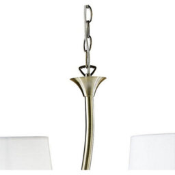 Luminosa Lighting Luminosa Ninette Linear Pendant 2 Arm 4 Light E14, Antique Brass With Ivory White Shades - thumbnail 4