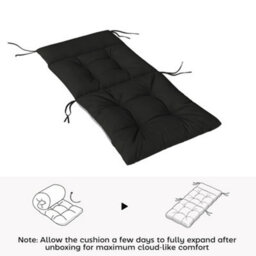 Outsunny Garden Chair Cushions Set Of 4, Waterproof Seat Pads, Black - thumbnail 7