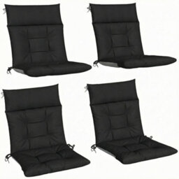Outsunny Garden Chair Cushions Set Of 4, Waterproof Seat Pads, Black - thumbnail 2
