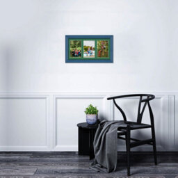 AK Frames 40X20Cm Navy Blue Classic Multi Photo Frame With Emerald Mount - Holds 3 Apertures (3X) 6X4 Photos - thumbnail 3