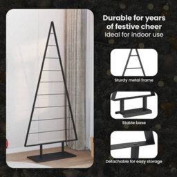 Vidaxl Metal Christmas Tree With Stand Black 210 Cm Steel - thumbnail 8
