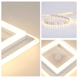 Pheashine White Square LED Flush Ceiling Light with PIR Motion and Daylight Sensor 26W 3000K Warm White 20x20cm - thumbnail 3