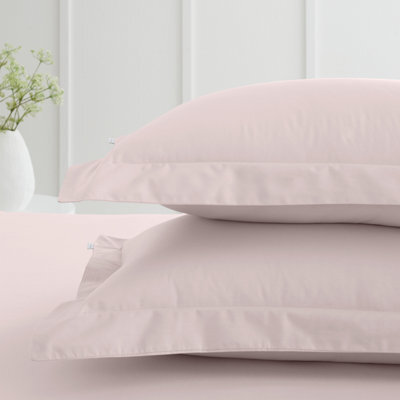 Bianca 400 Thread Count Cotton Sateen Oxford Pillowcase Pair Blush Pink - image 1