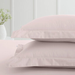 Bianca 400 Thread Count Cotton Sateen Oxford Pillowcase Pair Blush Pink