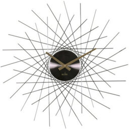Acctim Lohne Large Wall Clock Quartz Spoke Geometric Spun Metal Nickel 50Cm - thumbnail 1