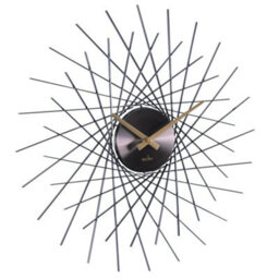 Acctim Lohne Large Wall Clock Quartz Spoke Geometric Spun Metal Nickel 50Cm - thumbnail 2