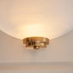 Loops Elegant Dimmable Wall Light With Brushed Aged Brass And White Glass Shade - thumbnail 5