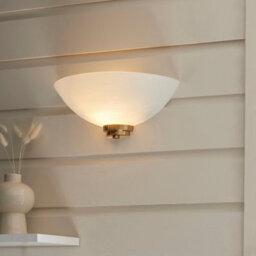 Loops Elegant Dimmable Wall Light With Brushed Aged Brass And White Glass Shade - thumbnail 2