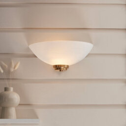 Loops Elegant Dimmable Wall Light With Brushed Aged Brass And White Glass Shade - thumbnail 3