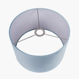 Pacific Lifestyle 40Cm Duck Egg Velvet Cylinder Table Lampshade Elegant Soft Blue Drum Floor Lamp Shade - thumbnail 4