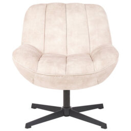 Beliani Swivel Armchair Lia With Footstool Velvet Beige - thumbnail 5