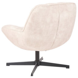 Beliani Swivel Armchair Lia With Footstool Velvet Beige - thumbnail 6