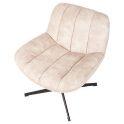 Beliani Swivel Armchair Lia With Footstool Velvet Beige - thumbnail 7