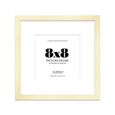 "8X8"" Gold Picture Frame - 8X8"" Square Frame With 6X6"" Mount For 8X8""/6X6"" Pictures Art Deco Style Room Decor, 1 Pack" - image 1