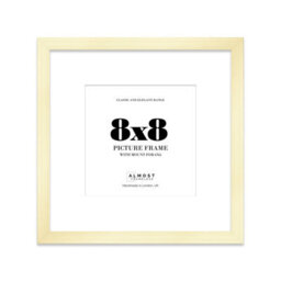 "8X8"" Gold Picture Frame - 8X8"" Square Frame With 6X6"" Mount For 8X8""/6X6"" Pictures Art Deco Style Room Decor, 1 Pack" - thumbnail 1
