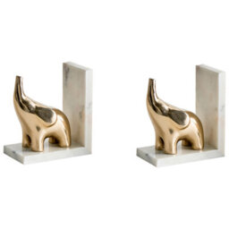 Beliani Set Of Bookends Kotezi Marble Gold