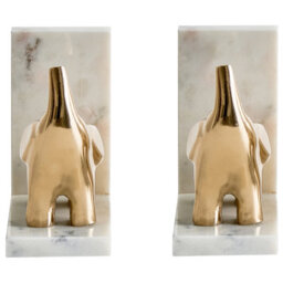 Beliani Set Of Bookends Kotezi Marble Gold - thumbnail 4