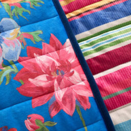 Sophie Robinson Darling Floral Reversible Stripe 240X260Cm Bedspread Bright - thumbnail 3