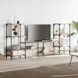 Berkfield Sturdy Tv Cabinet Sonoma Oak 206.5X28.5X95 Cm Engineered Wood - thumbnail 4