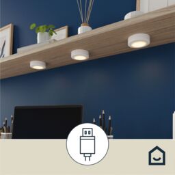 GoodHome Bly White Battery-Powered Led Under Cabinet Light - Ip20 (L)80mm (W)25mm, Pack Of 3 - thumbnail 6