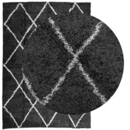 Walplus Shaggy Rug Pamplona High Pile Modern Black And Cream 120X170 Cm - thumbnail 3