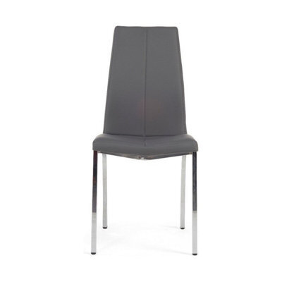 Furniture 48 Marco Charcoal Grey Faux Leather Dining Chairs (Pair)