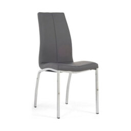 Furniture 48 Marco Charcoal Grey Faux Leather Dining Chairs (Pair) - thumbnail 2
