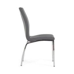 Furniture 48 Marco Charcoal Grey Faux Leather Dining Chairs (Pair) - thumbnail 3
